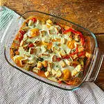 Mediterranean baked eggs Top view