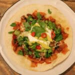 Tomato salsa tostadas Top view