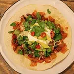 Tomato salsa tostadas Top view