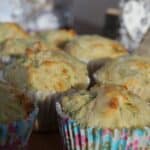 close up of courgette and gorgonzola muffins