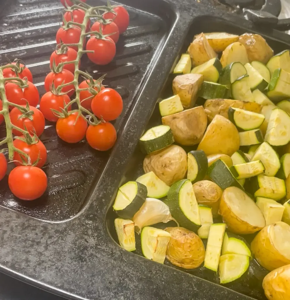Seared tuna process shot 2 - cooking the tomatoes