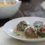 Homemade Swedish meatballs with creamy brandy sauce – classic and cosy dish perfect for weeknight meals or entertaining.