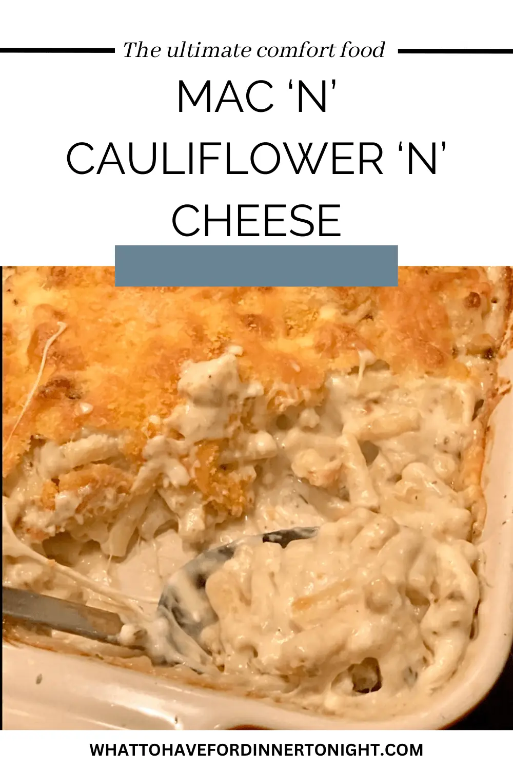 cauliflower macaroni cheese bake recipe pinterest image