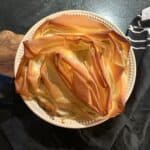 roast chicken, mushroom and leek pie topped with filo pastry