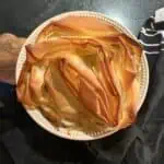 roast chicken, mushroom and leek pie topped with filo pastry