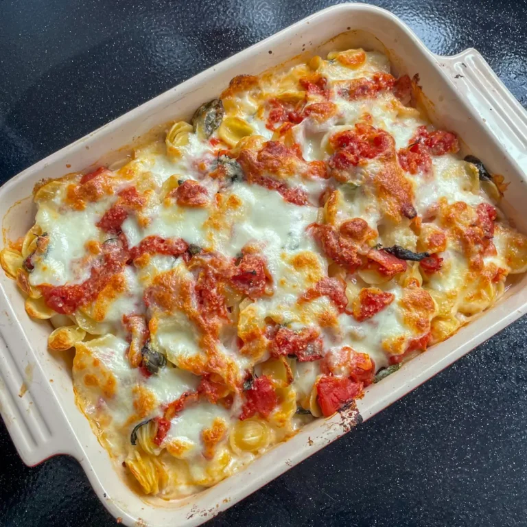 Mozzarella, Tomato and Basil Pasta Bake