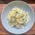 tagliatelle with feta parsley and peas