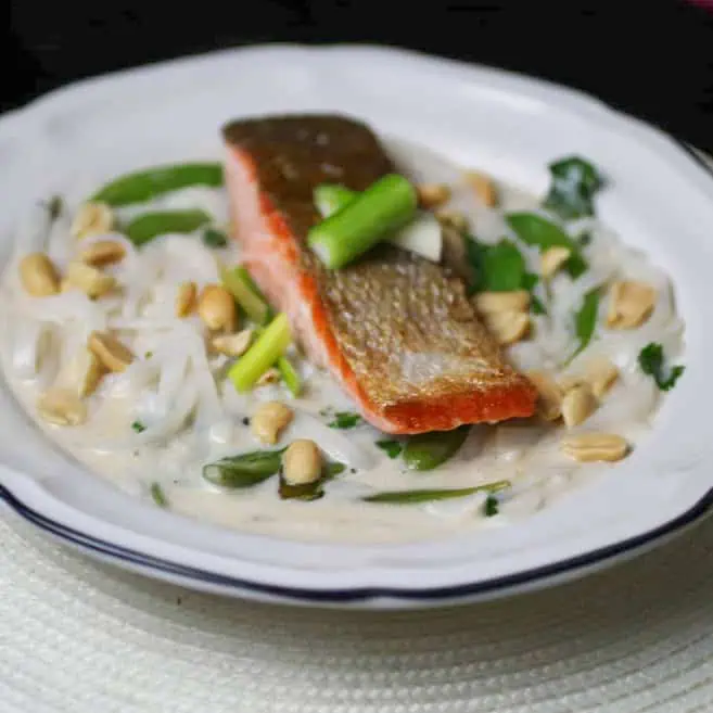 Pan-fried-salmon-and-noodle-coconut-broth