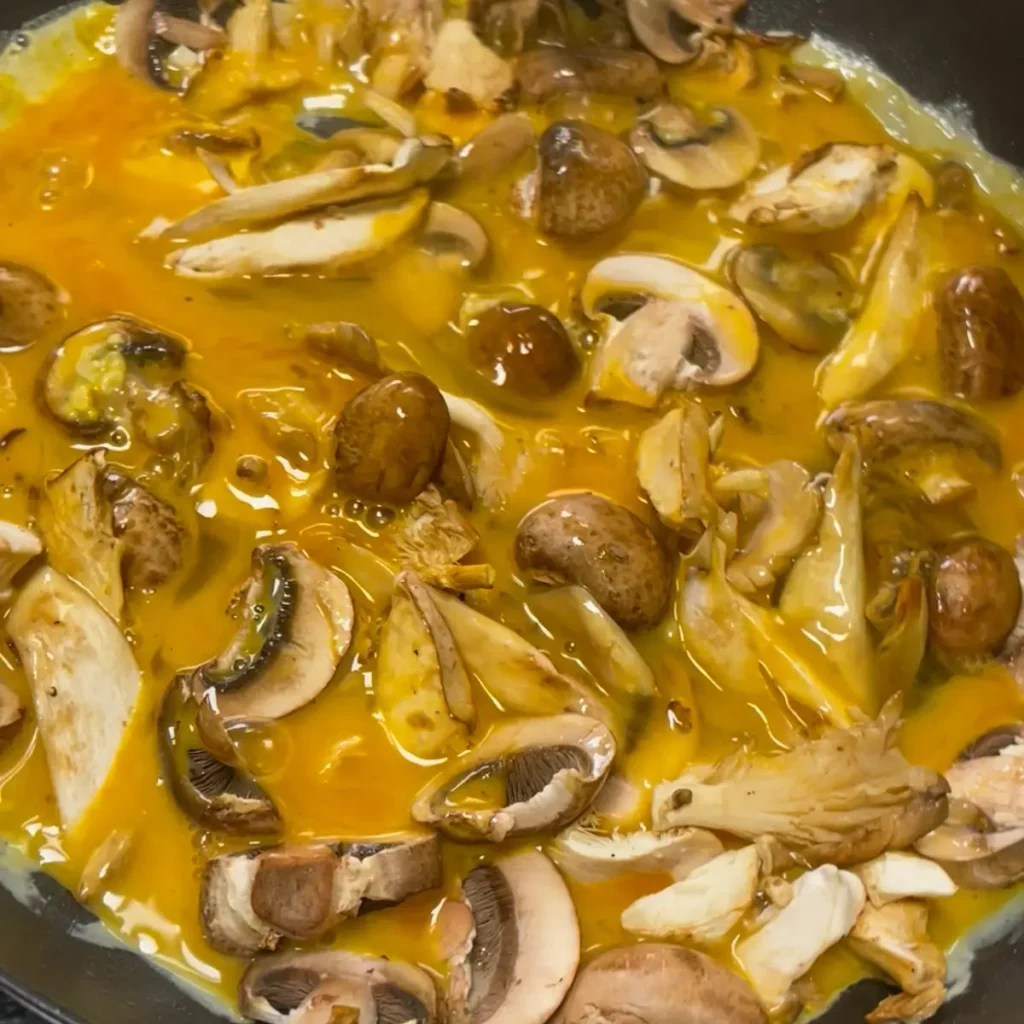 Frittata process shot 3 - adding the eggs to the pan