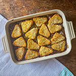 Sausage and hash brown pie overhead image