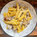 Creamy garlic mushroom pasta with fresh herbs