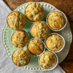Sweetcorn feta and jalapeño savoury muffins Top view