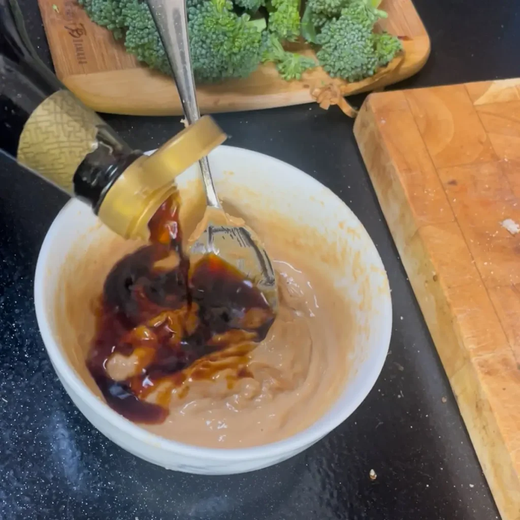 Process shot 2 - making the satay sauce