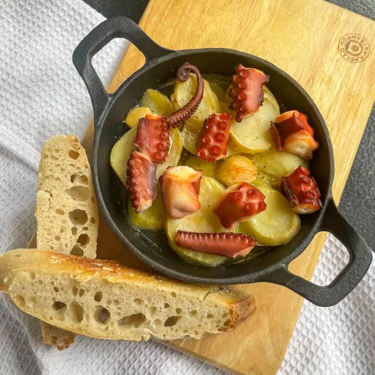 Baked Octopus with Garlic Butter Potatoes