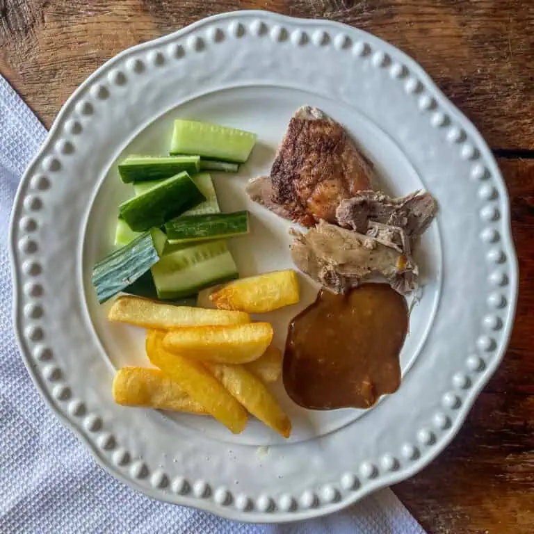 Roast Duck with Chips and Hoisin Sauce