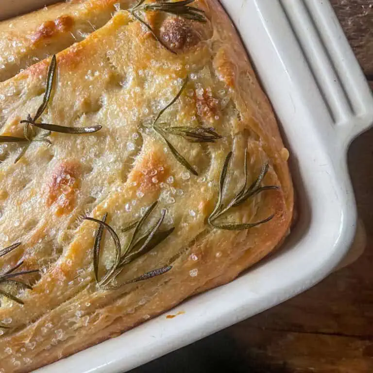 Simple homemade Rosemary sourdough focaccia