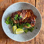 Baked chicken satay Top view