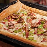 Bacon leek and walnut tart Made with puff pastry