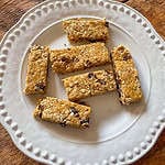 Granola bars On a white plate