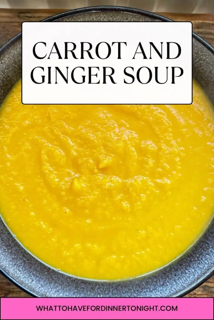 Carrot and ginger soup Pinterest image