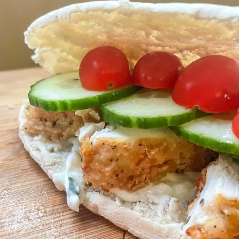 Greek Pitta With Crispy Chicken and Tzatziki