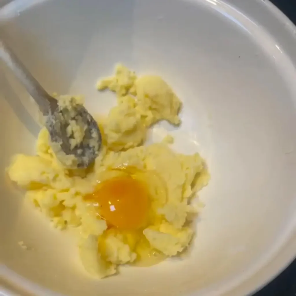 Process shot 2 - adding the eggs