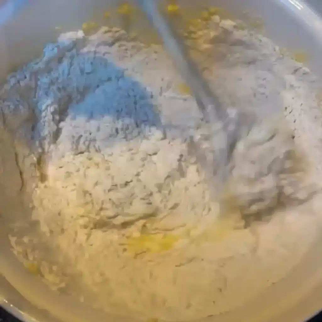 Process shot 3 - folding in the flour