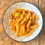 Creamy pasta with chorizo, halloumi, and peas – rich and satisfying homemade pasta recipe.