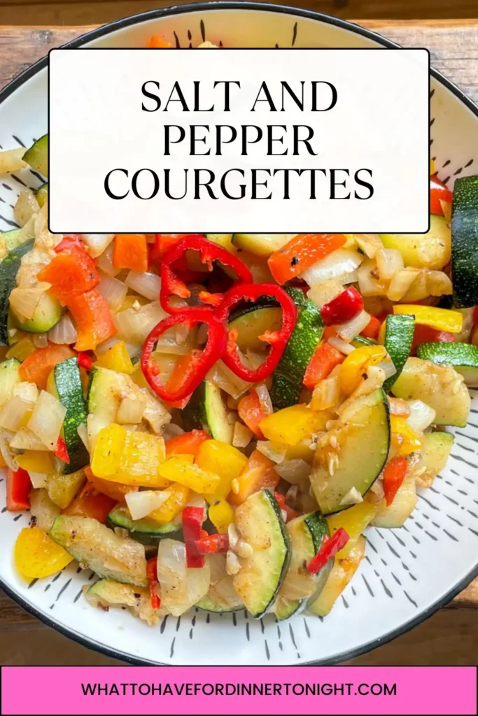 salt and pepper courgettes recipe Pinterest image