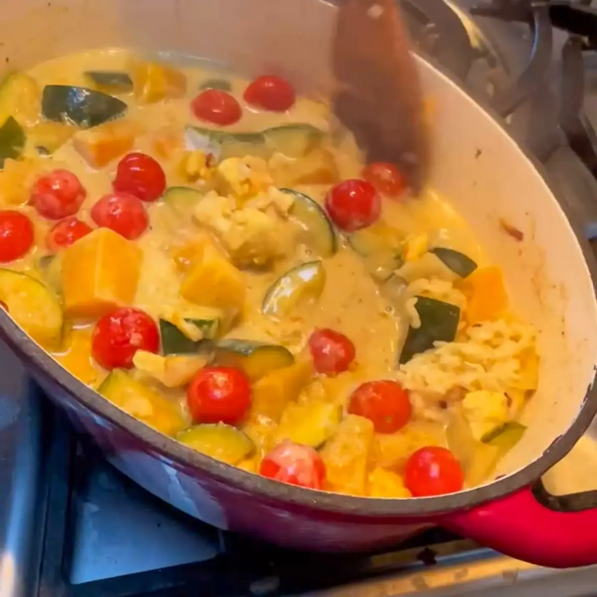 Halloumi rice baking in oven pan