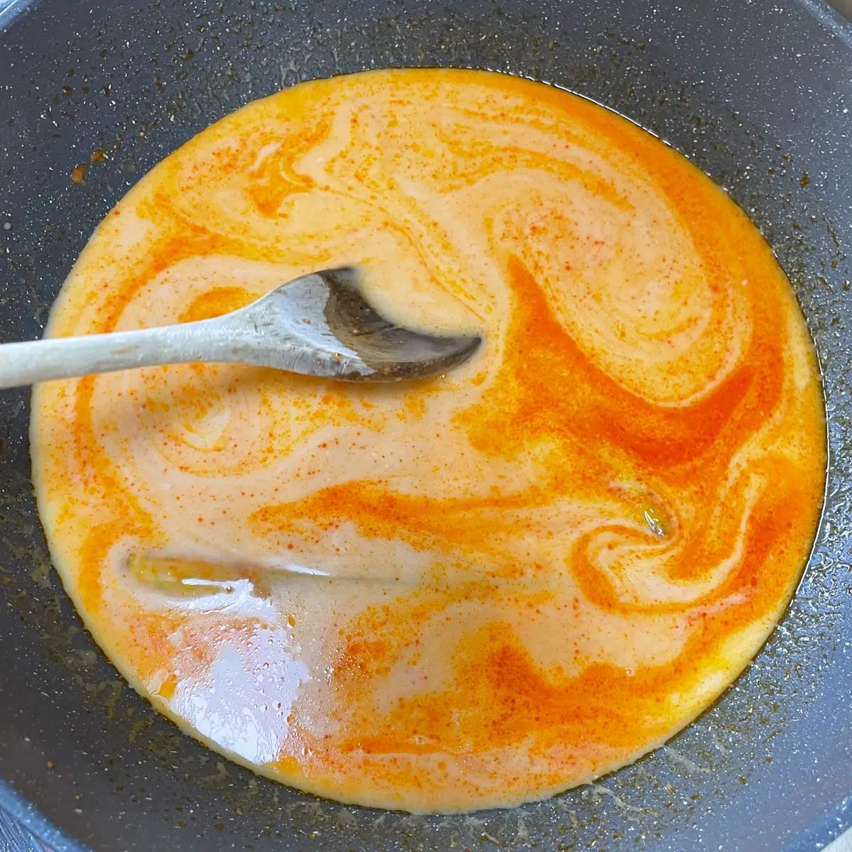 adding the coconut milk